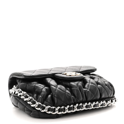 Chanel Washed Lambskin Quilted Mini Chain Around Flap Black 4 of 10