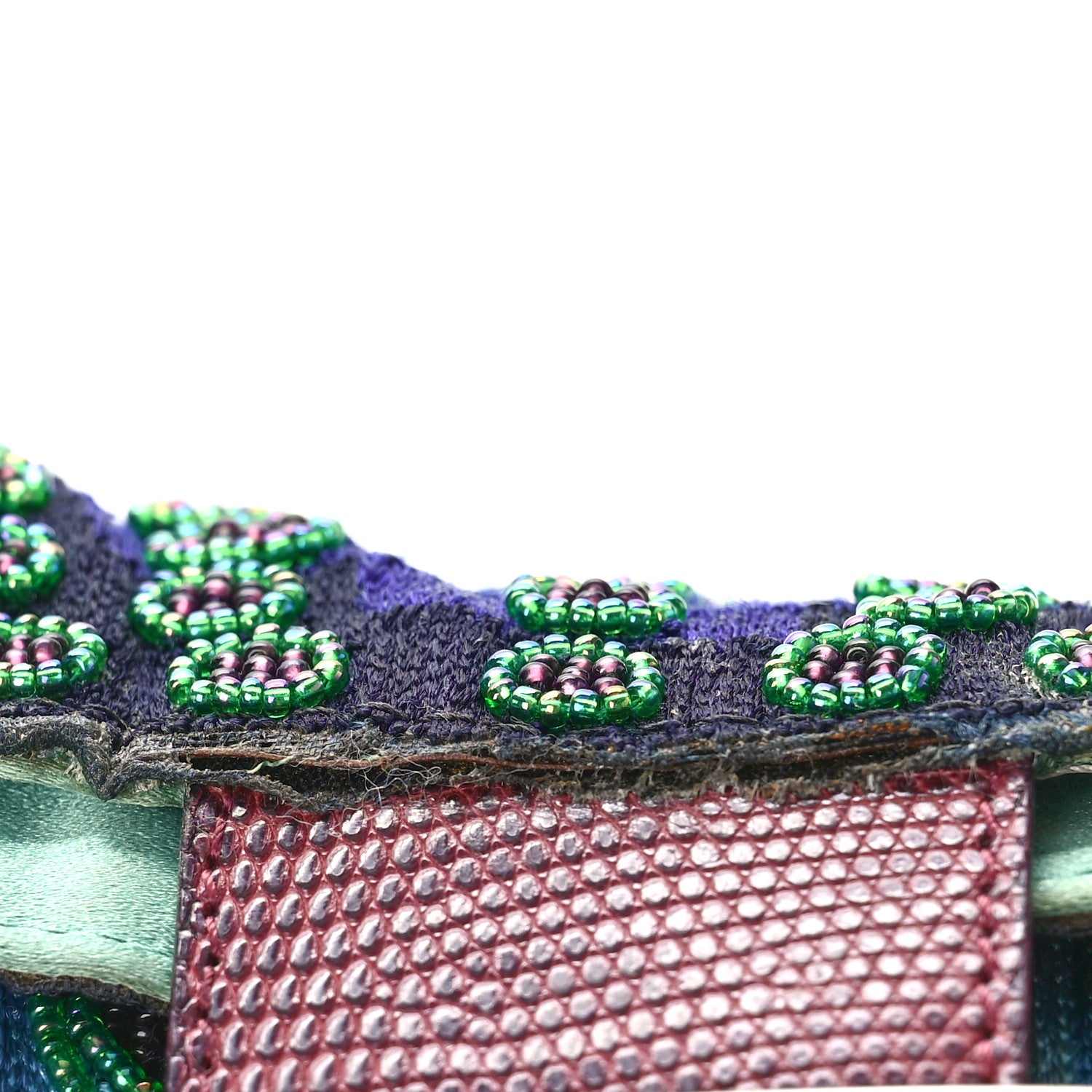 Fendi Lizard Beaded Baguette Blue 10 of 11