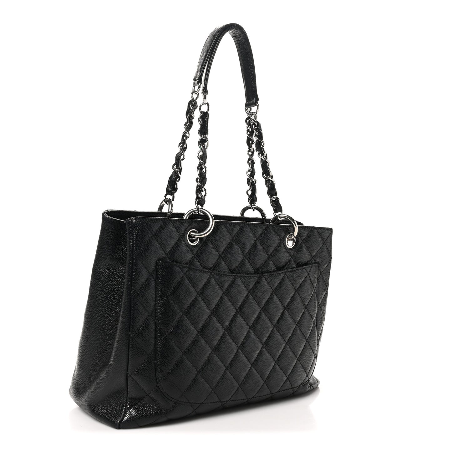 Caviar Quilted Grand Shopping Tote GST Black