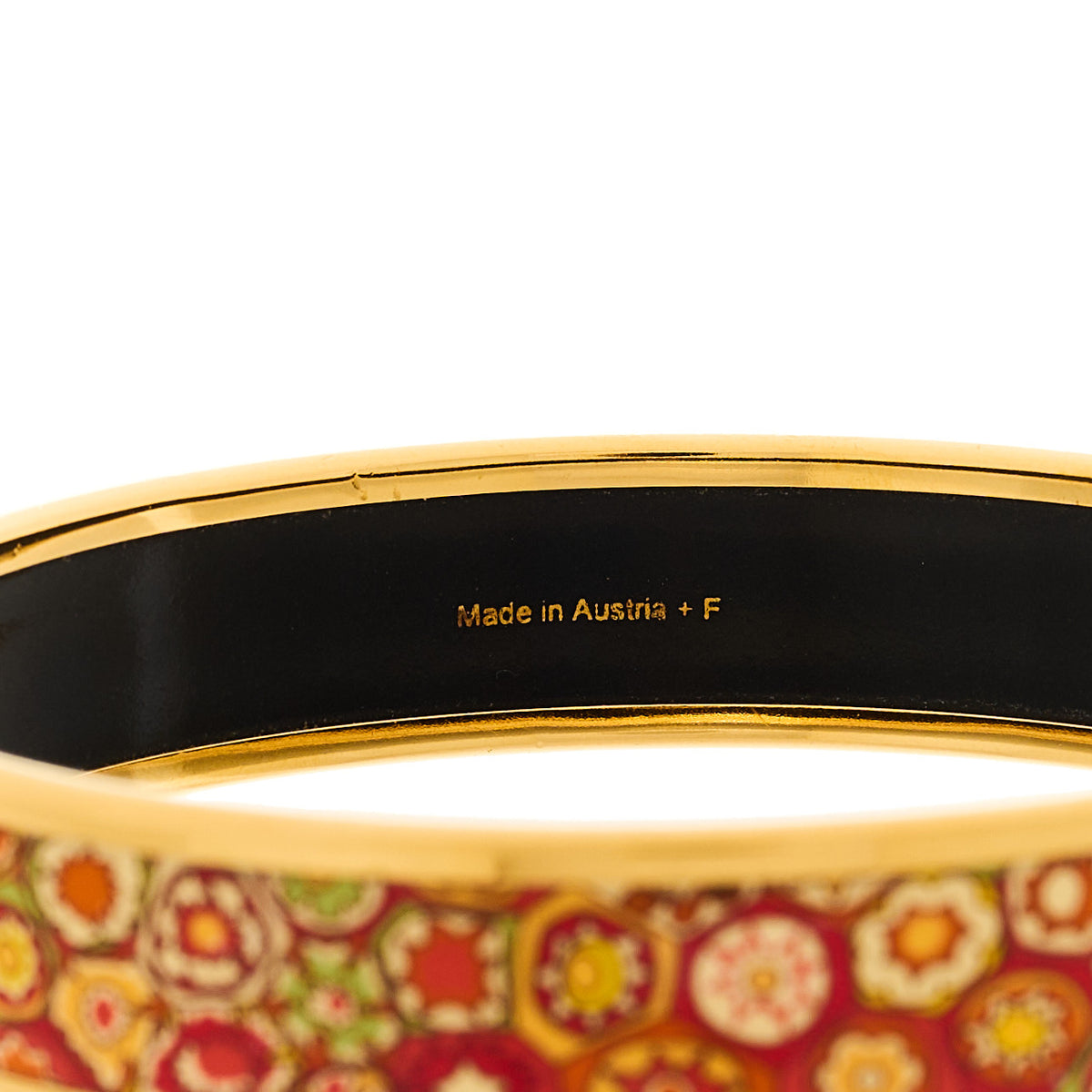 Enamel Printed Narrow Millefiori Bracelet 65 Orange