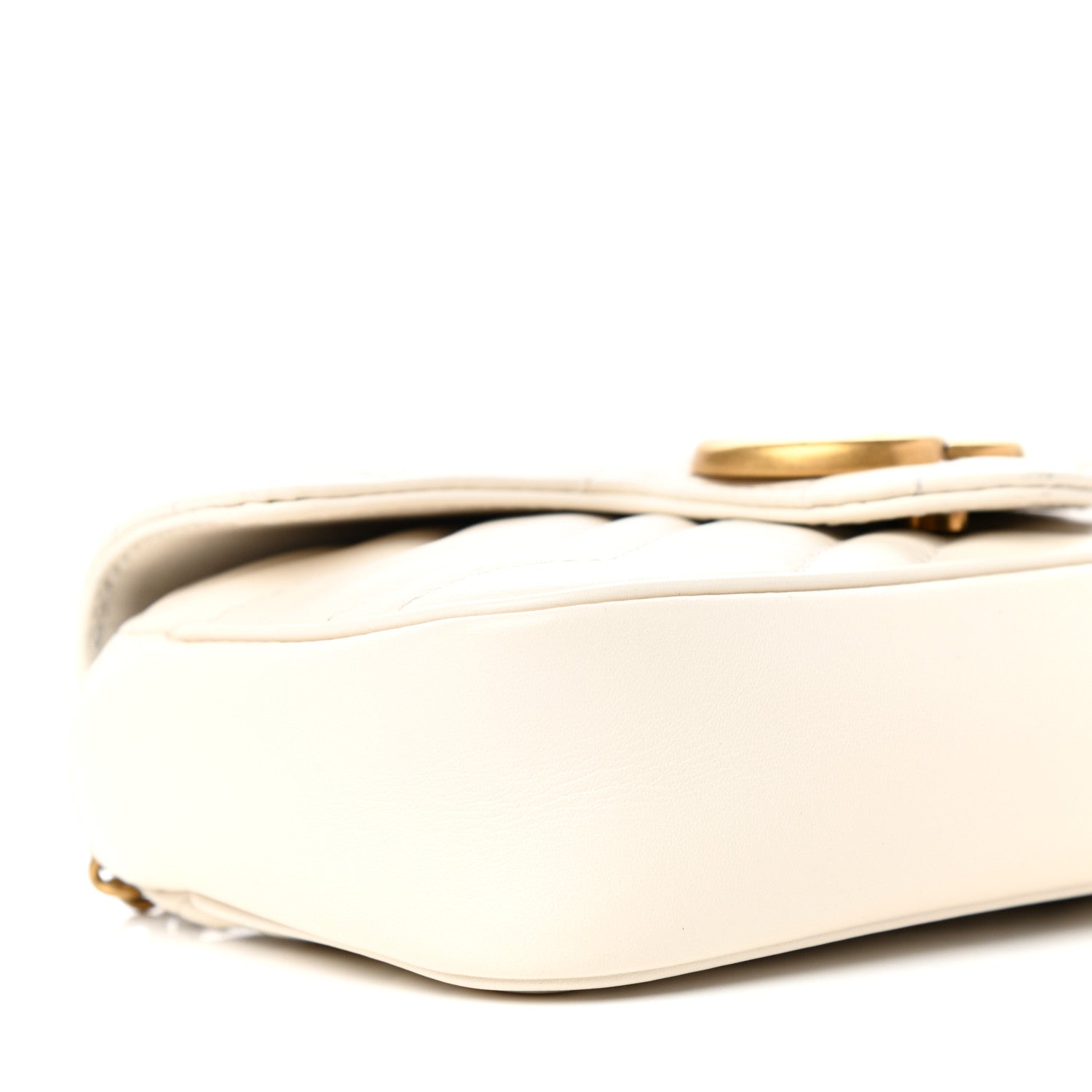 Gucci Calfskin Matelasse Super Mini GG Marmont Shoulder Bag White 8 of 11