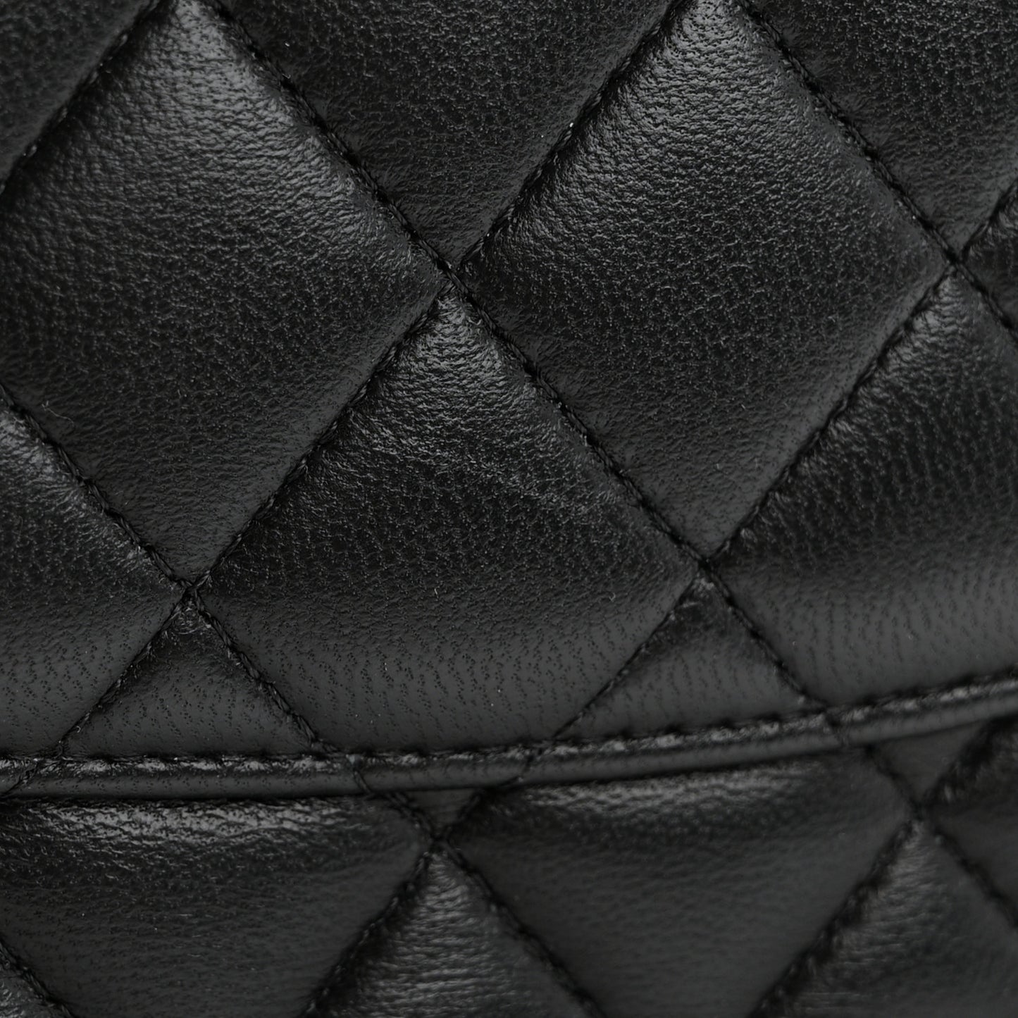 Lambskin Quilted Medium Rue Cambon Charms Double Flap Black