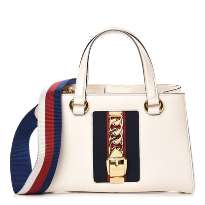 Gucci Calfskin Medium Sylvie Top Handle Tote White 1 of 9