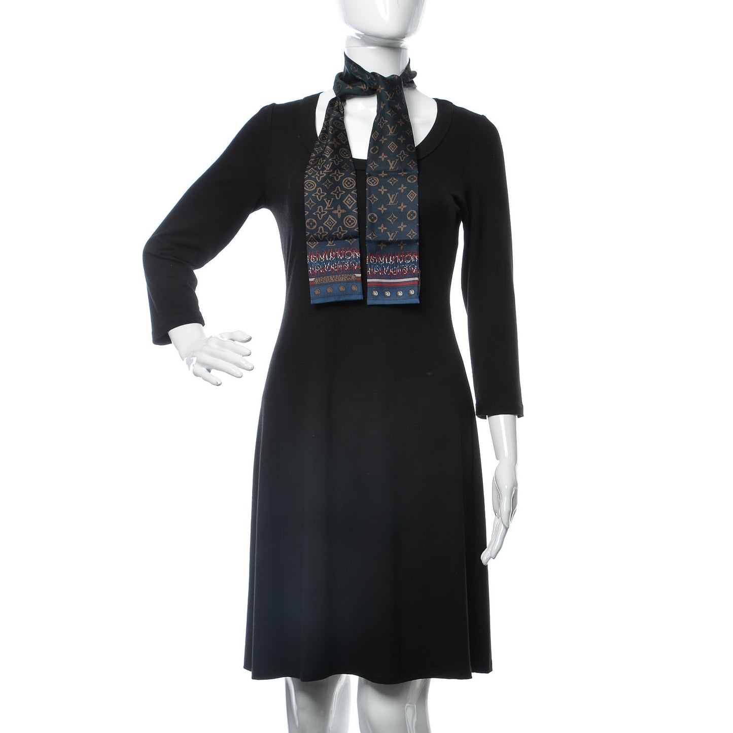 Silk Monogram Map Bandeau Petrole Blue