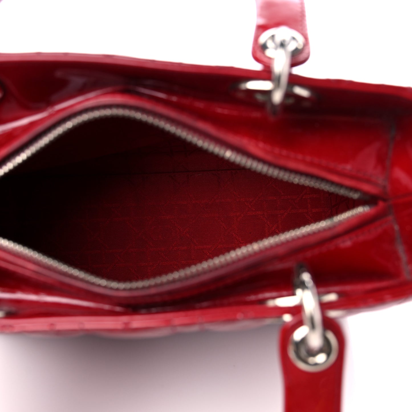 Patent Cannage Medium Lady Dior Red