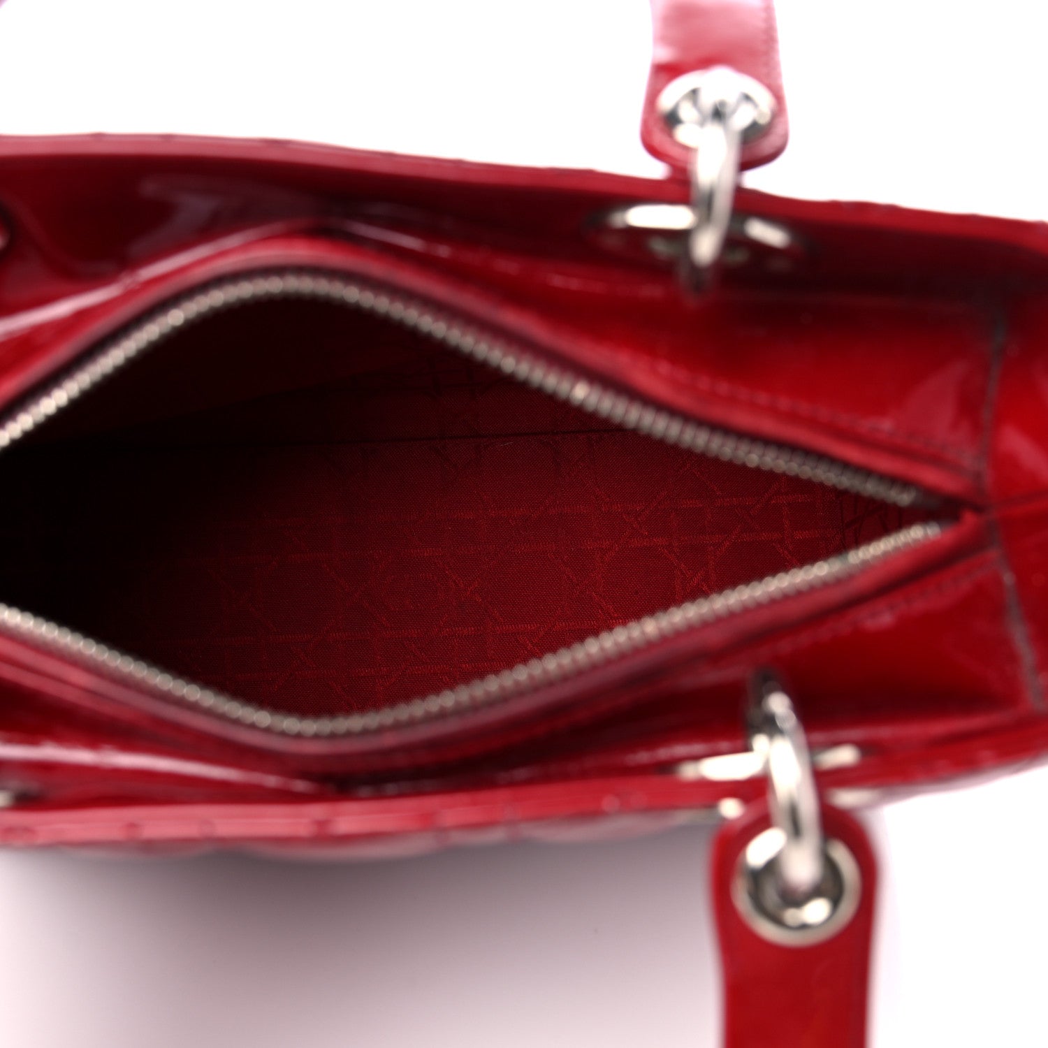 Christian Dior Patent Cannage Medium Lady Dior Red 4 of 9