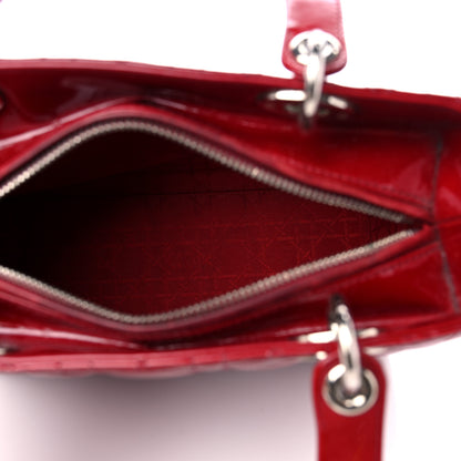 Christian Dior Patent Cannage Medium Lady Dior Red 4 of 9