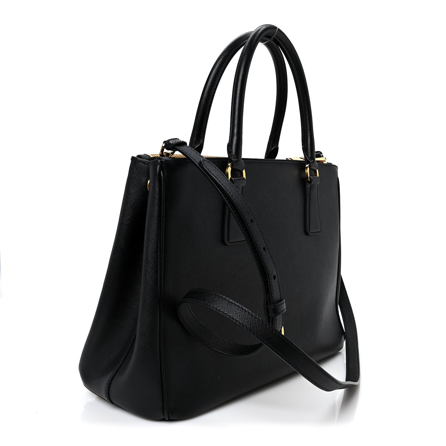 Prada Saffiano Medium Galleria Double Zip Tote Black 1883737
