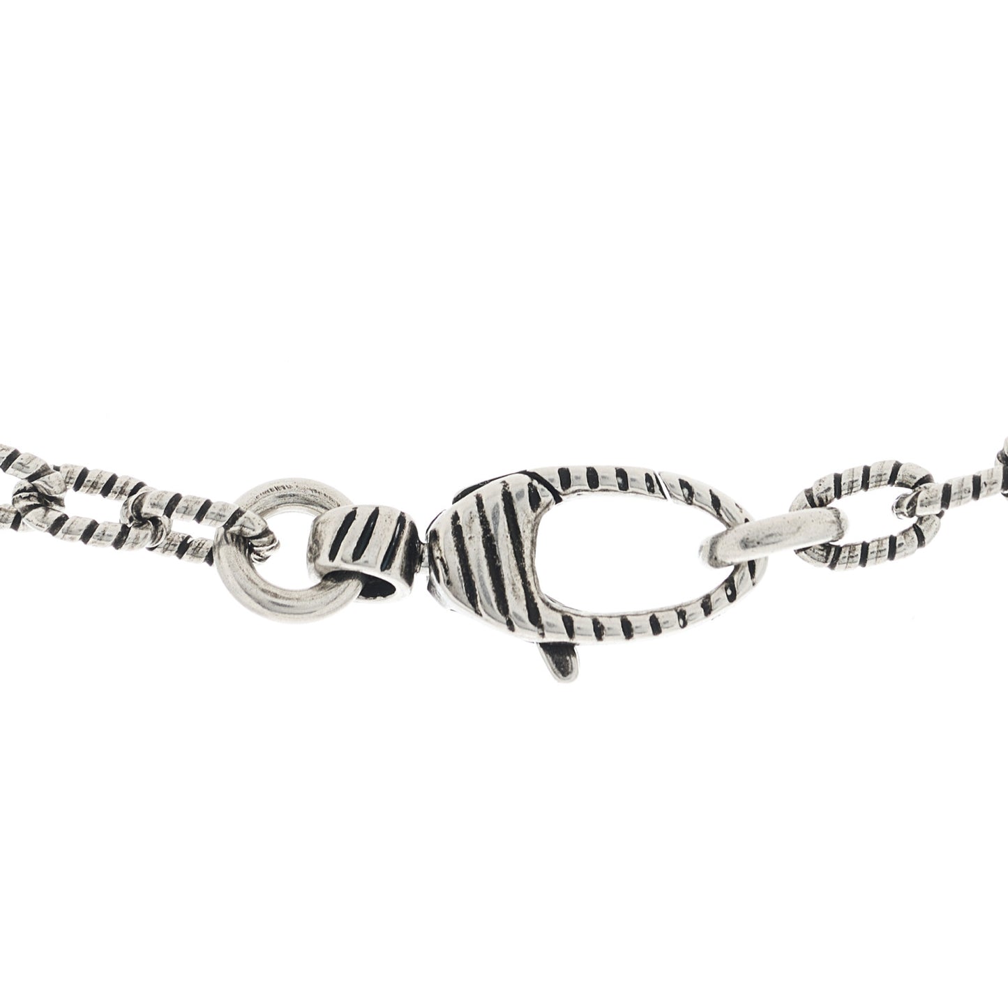Sterling Silver Small Textured Interlocking G Pendant Necklace