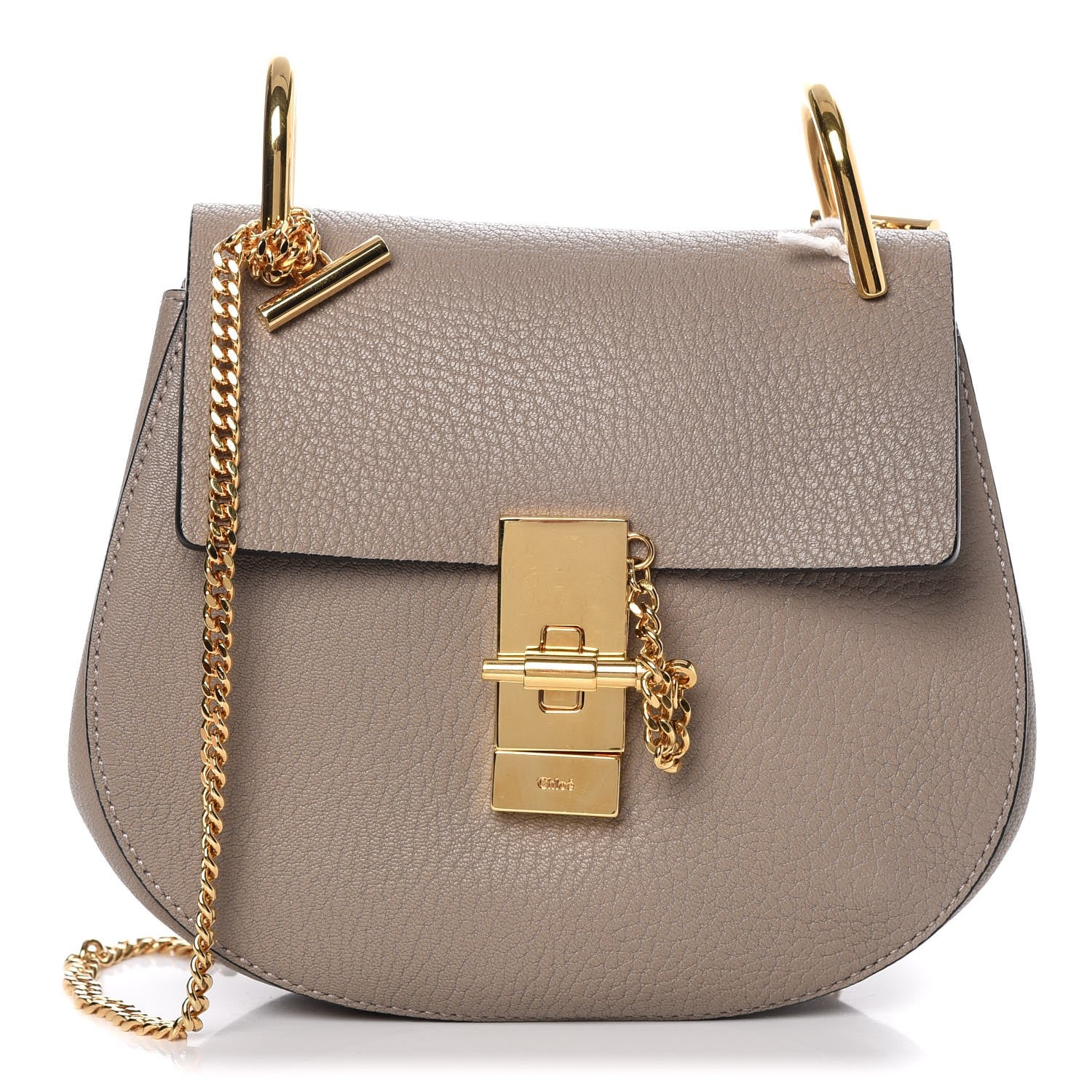 Chloe Grained Lambskin Mini Drew Shoulder Bag Motty Grey 1 of 9