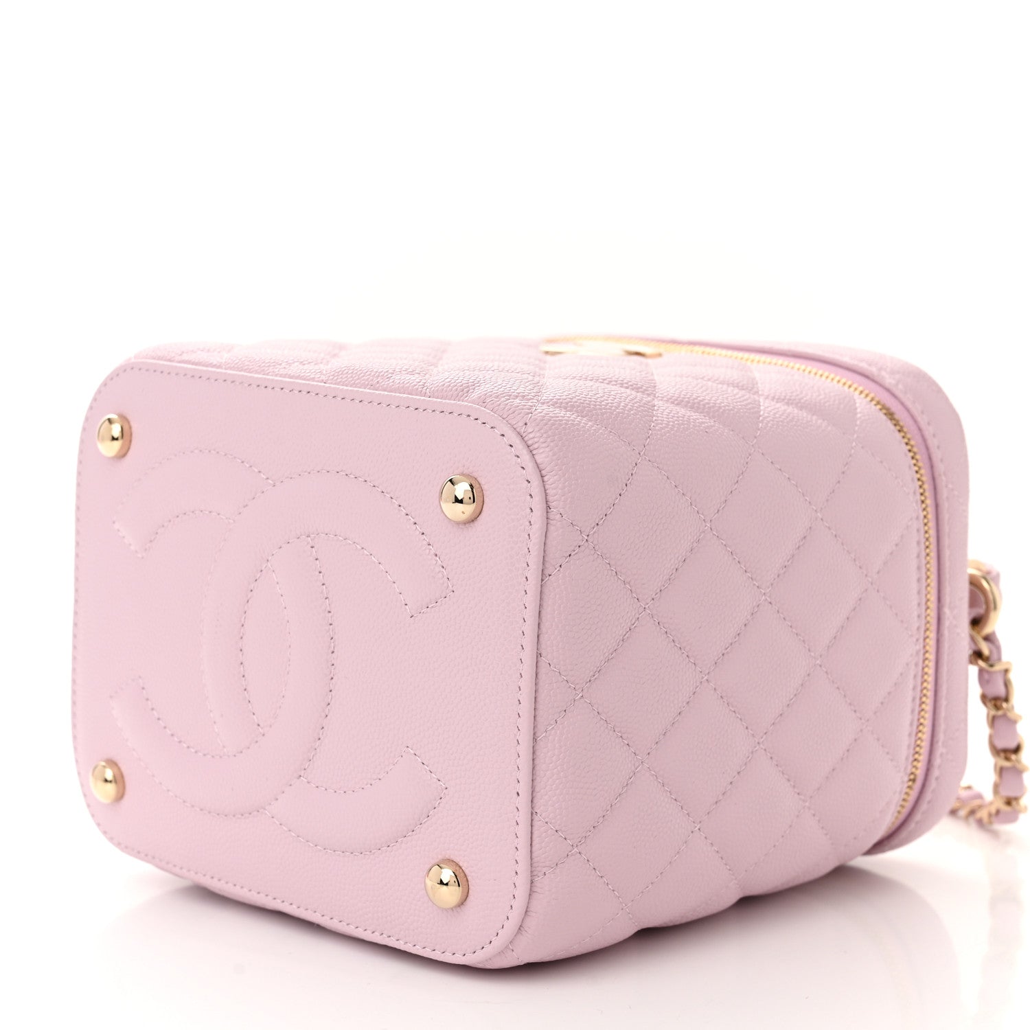 Chanel Caviar Quilted Small Top Handle Vanity Case With Chain Light Pink 10 of 11