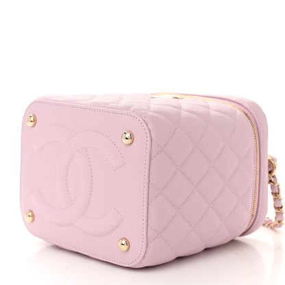 Chanel Caviar Quilted Small Top Handle Vanity Case With Chain Light Pink 10 of 11