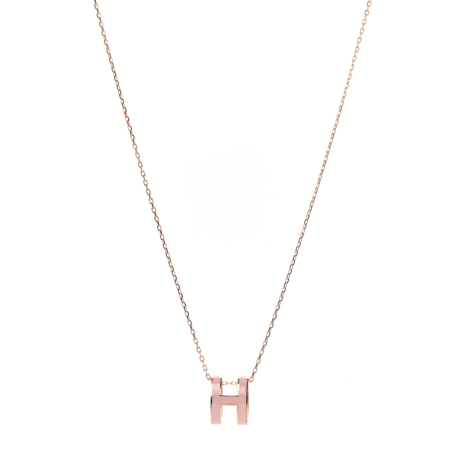 Lacquered Rose Gold Pop H Pendant Necklace Rose Dragee