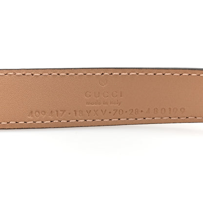 Gucci Azalea Calfskin Enamel Monochrome Double G 20mm Belt 70 28 Camelia 4 of 4