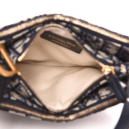 Christian Dior Oblique Saddle Pouch With Strap Navy Blue 5 of 9