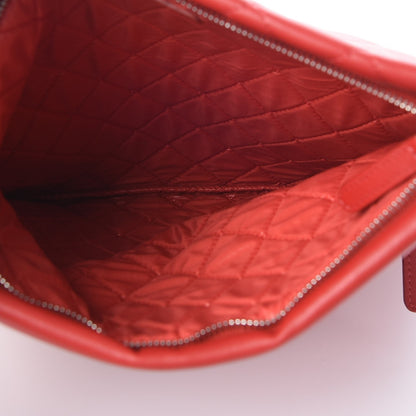 Chanel Lambskin Quilted CC Beauty Clutch Red 6 of 8