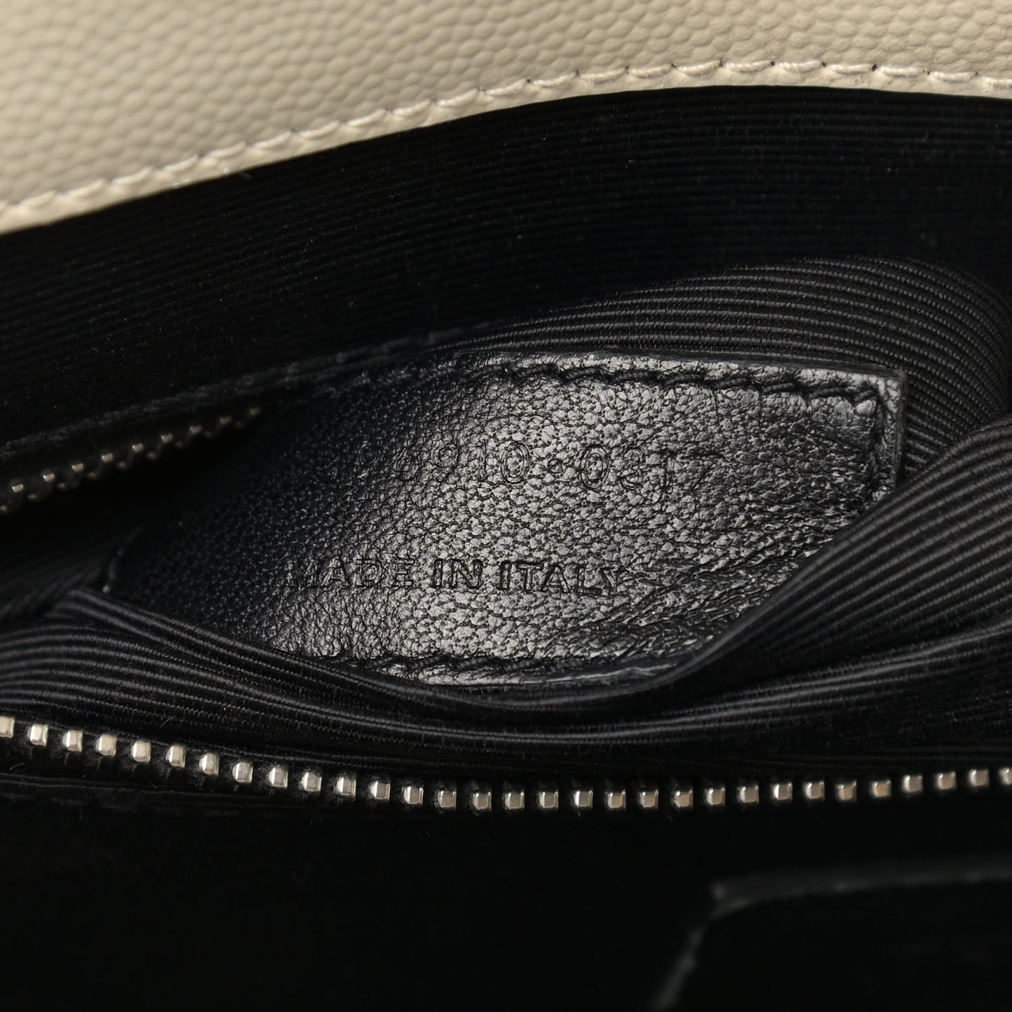 Grain De Poudre Textured Mixed Matelasse Large Triquilt Monogram Satchel Porcellana