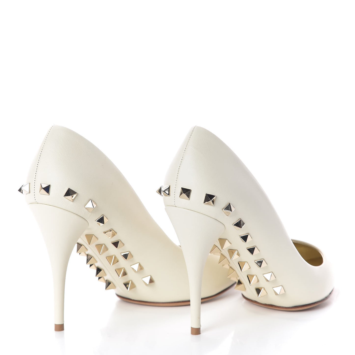 Nappa Rockstud Jaw Stud 100mm Pumps 37 Ivory