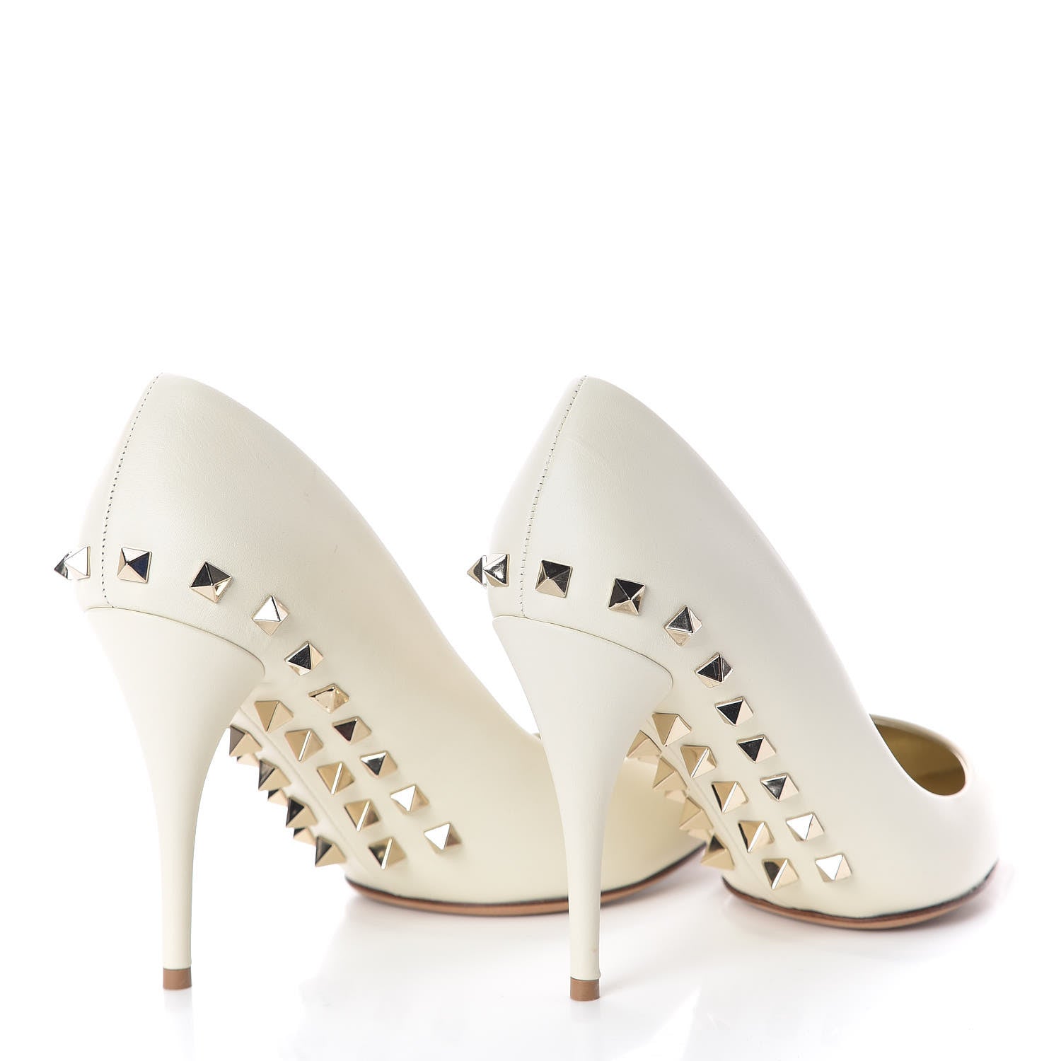 Valentino Garavani Nappa Rockstud Jaw Stud 100mm Pumps 37 Ivory 4 of 8