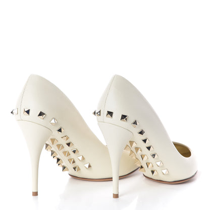 Valentino Garavani Nappa Rockstud Jaw Stud 100mm Pumps 37 Ivory 4 of 8