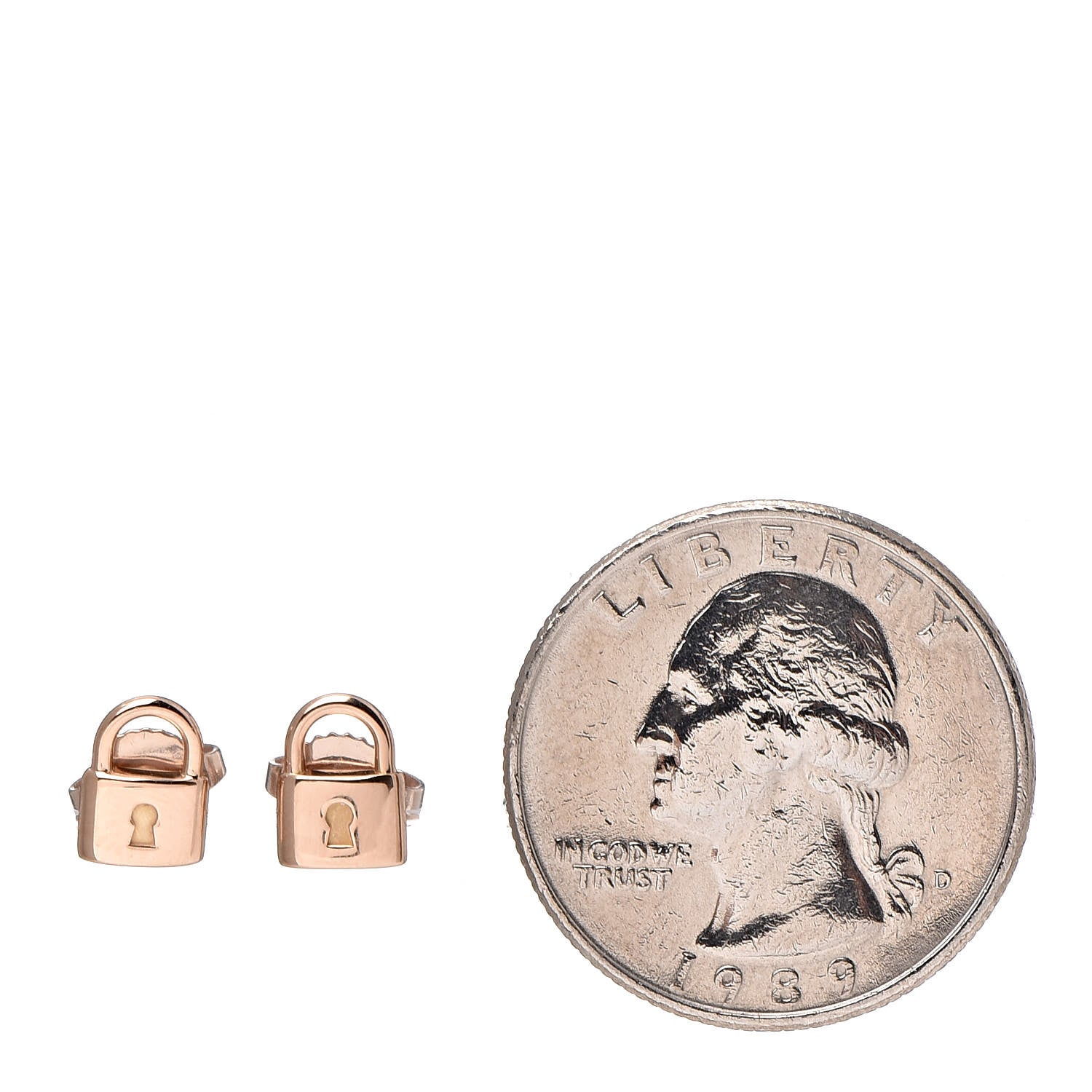 Tiffany 18K Rose Gold Mini Lock Earrings 2 of 5