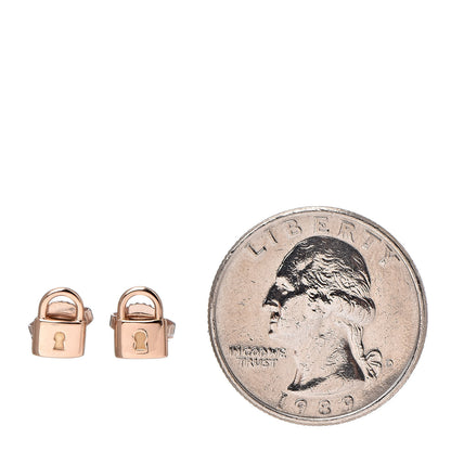 Tiffany 18K Rose Gold Mini Lock Earrings 2 of 5