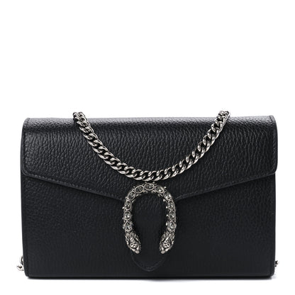 Gucci Calfskin Mini Dionysus Chain Wallet Black 1 of 11
