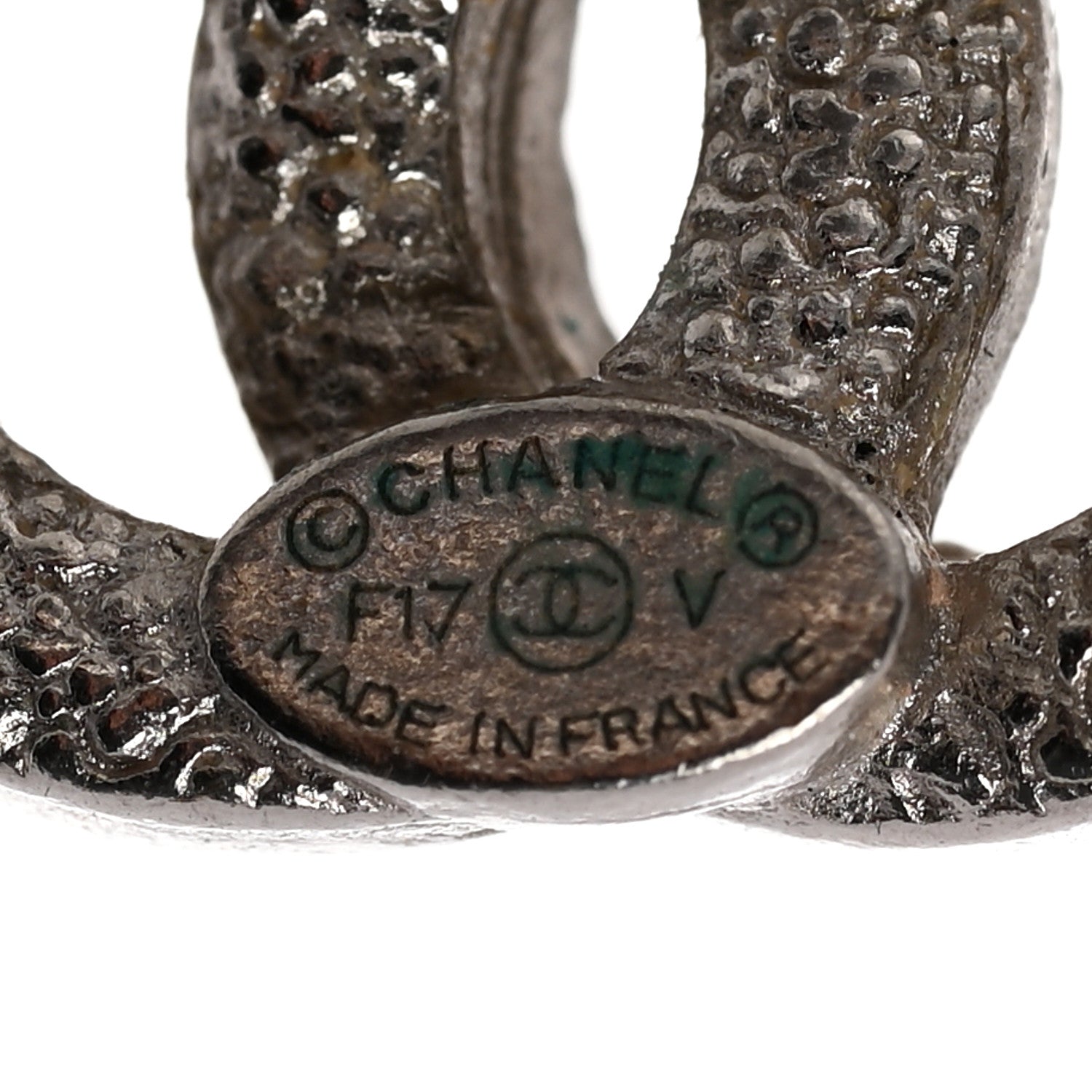 Chanel Crystal CC Earrings Silver 4 of 4