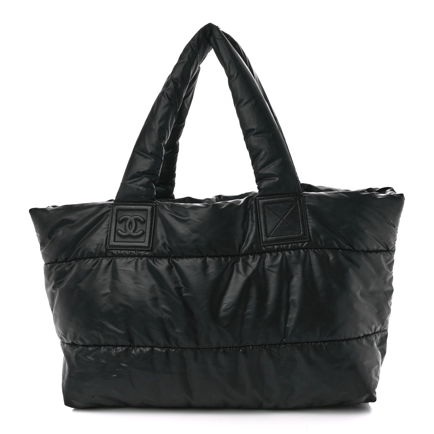 Lambskin Quilted Medium Coco Cocoon Reversible Tote Black