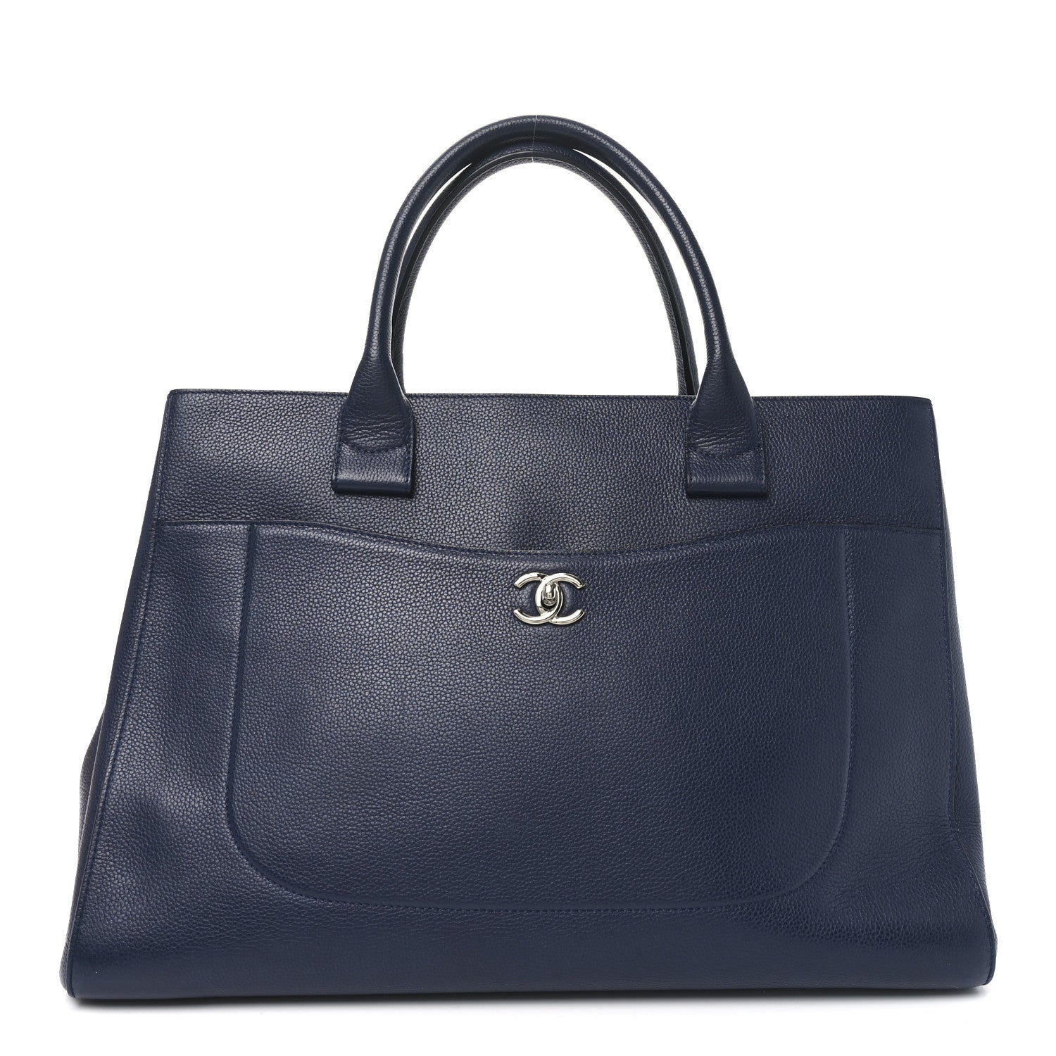 Chanel Grained Calfskin Large Neo Executive Shopper Tote Dark Blue 1 of 10