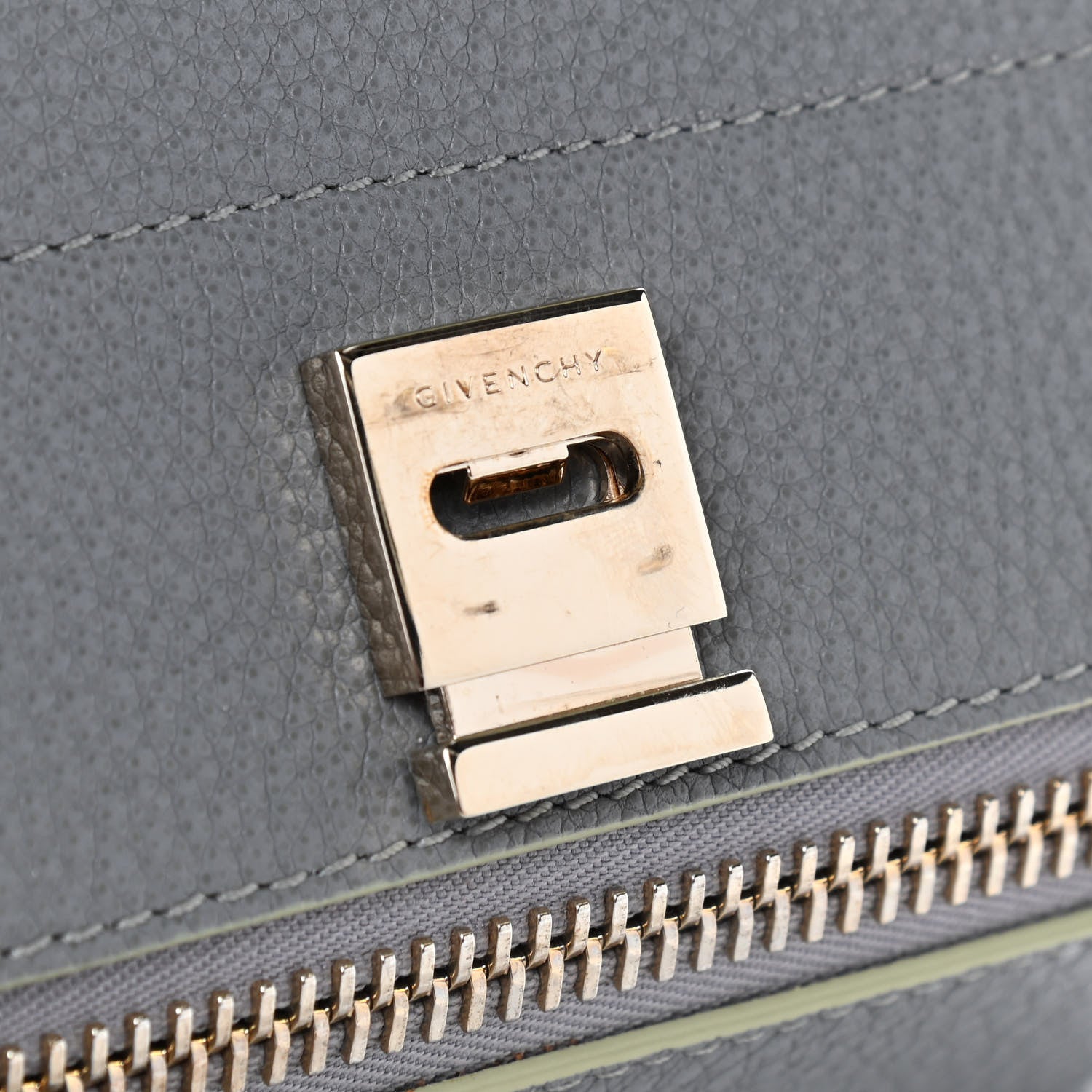Givenchy Textured Calfskin Mini Pandora Box Chain Crossbody Bag Grey 11 of 16