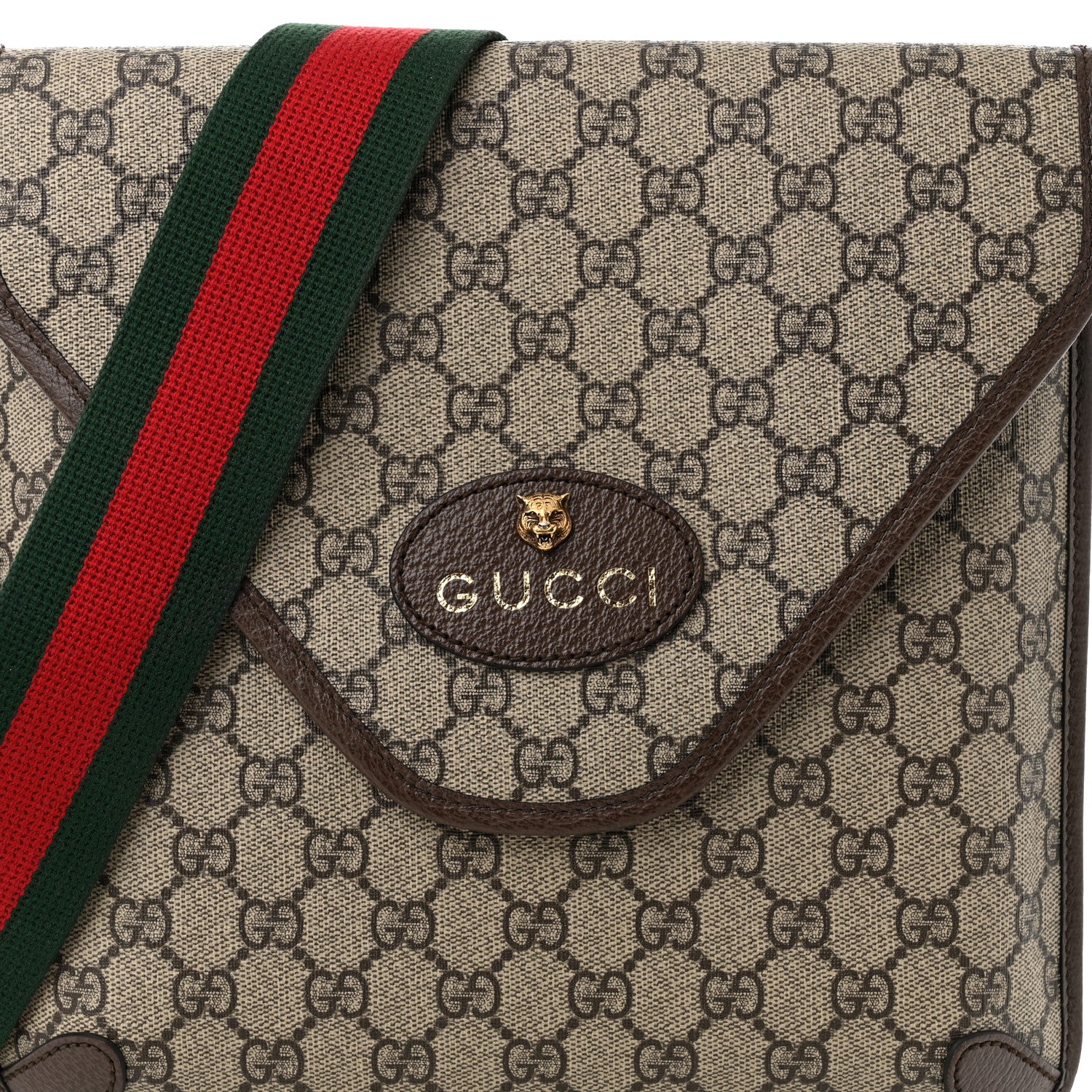 Gucci GG Supreme Monogram Web Medium Neo Vintage Flap Messenger Bag Beige New Acero 8 of 11