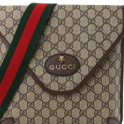Gucci GG Supreme Monogram Web Medium Neo Vintage Flap Messenger Bag Beige New Acero 8 of 11