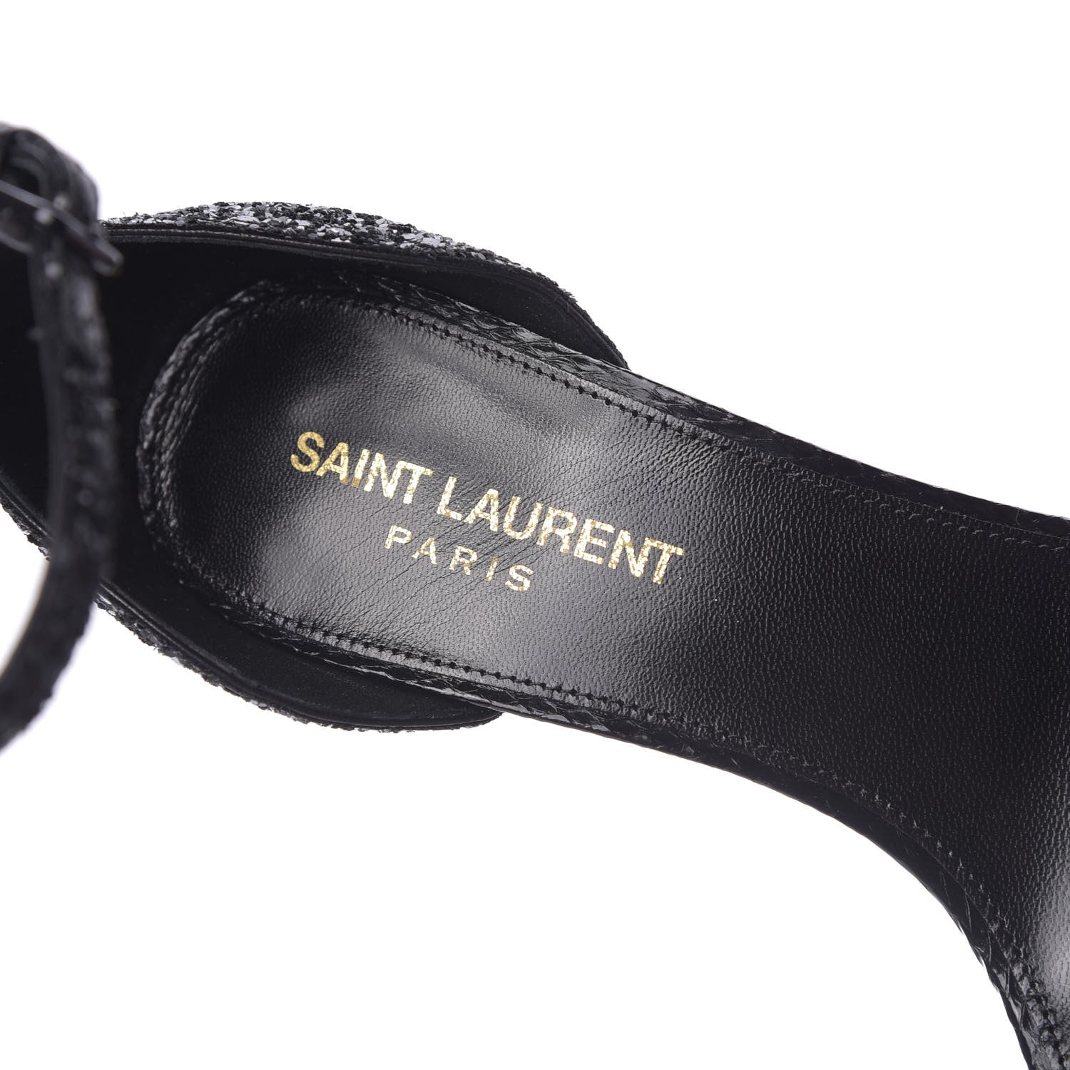 Saint Laurent Glitter Opyum 85 Sandals 36 Black 8 of 10