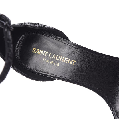 Saint Laurent Glitter Opyum 85 Sandals 36 Black 8 of 10