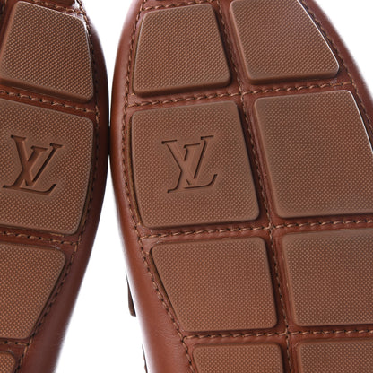 Louis Vuitton Calfskin Mens Shade Car Loafers 9 Brown White 6 of 10