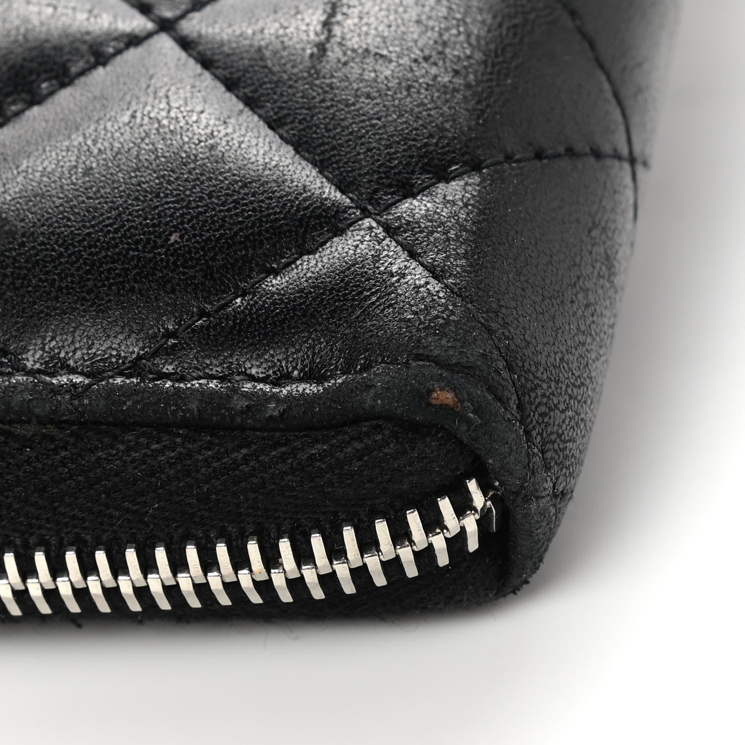 Chanel Lambskin Quilted Large Gusset Zip Around Wallet Black 5 of 18