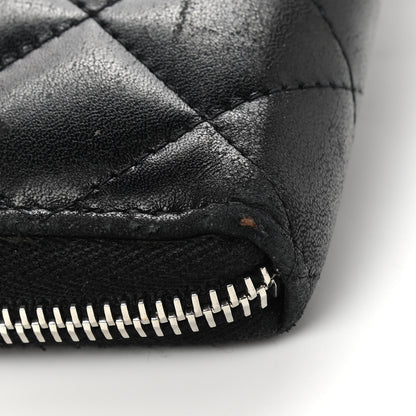 Chanel Lambskin Quilted Large Gusset Zip Around Wallet Black 5 of 18
