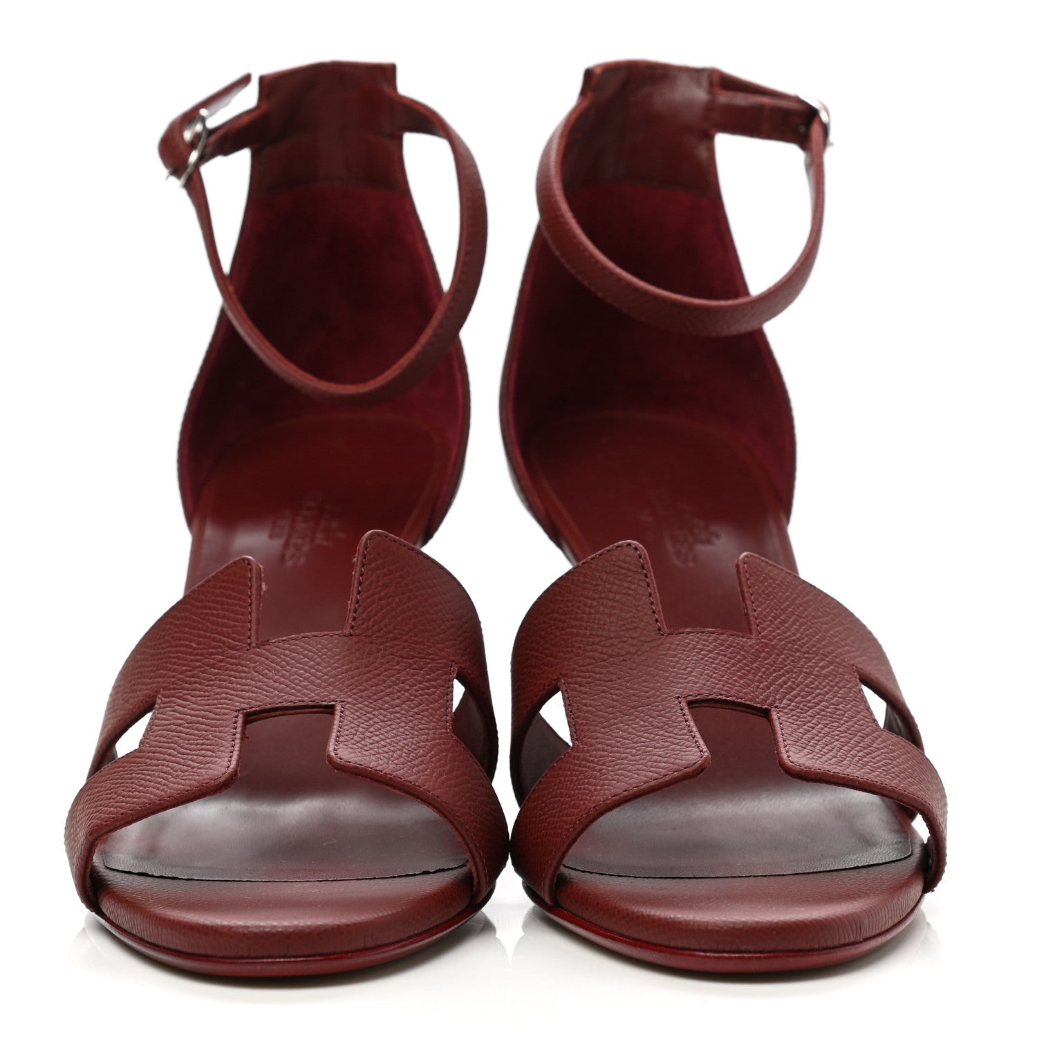 Hermes Epsom Legend Wedge Sandals 39 Rouge H 2 of 8