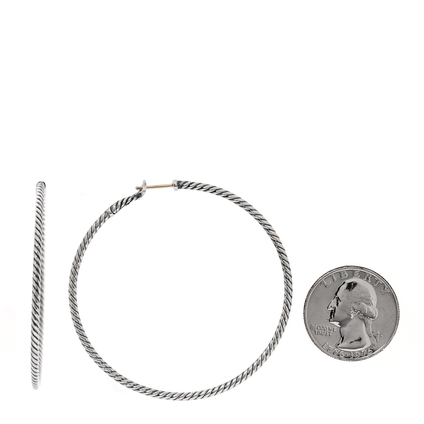 Sterling Silver Extra Large Cable Classics Hoop Earrings