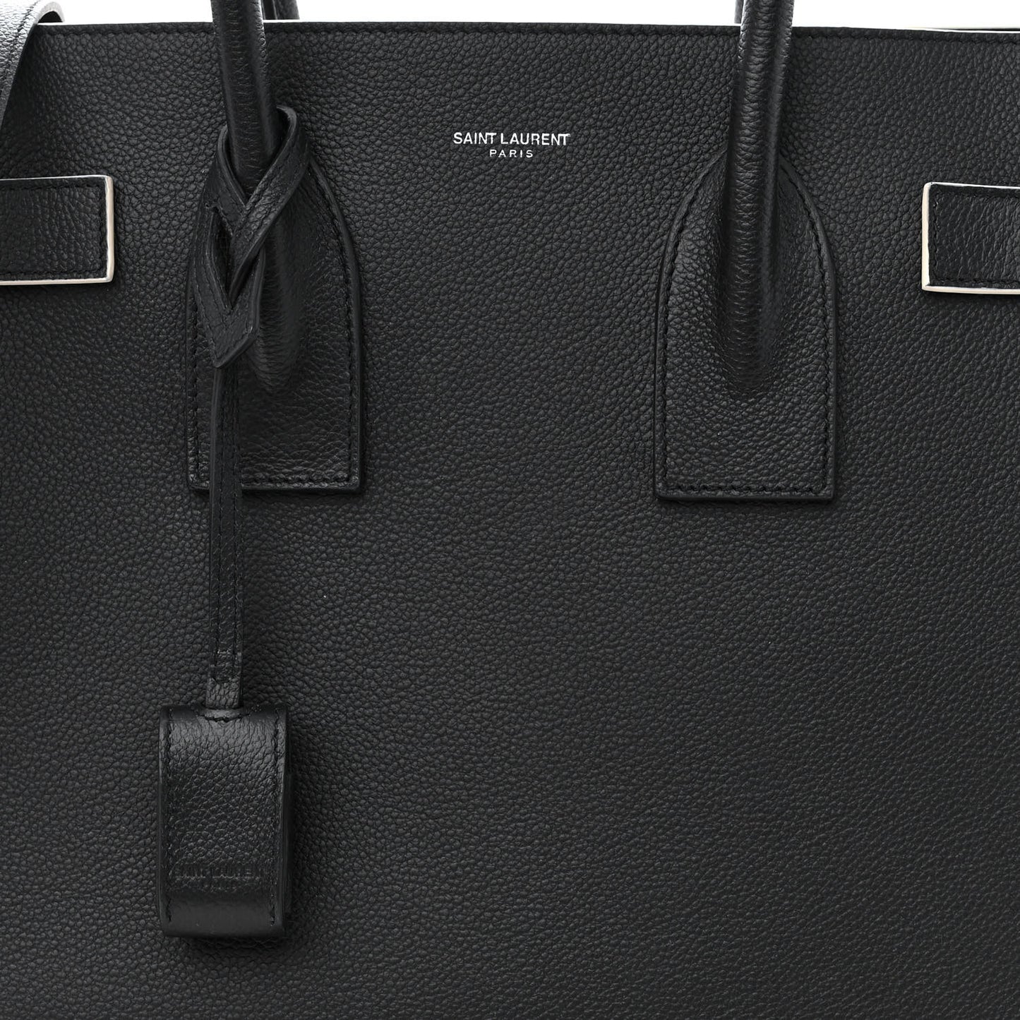 Grained Calfskin Topstitch Small Sac De Jour Black Porcelain