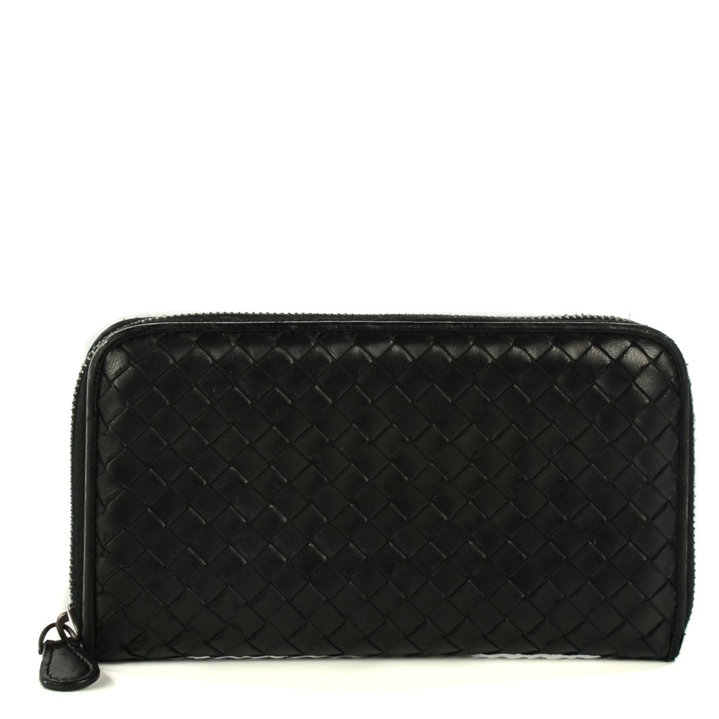 Nappa Intrecciato Zip Around Wallet Black