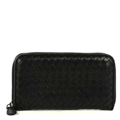 Bottega Veneta Nappa Intrecciato Zip Around Wallet Black 1 of 8