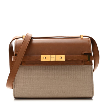 Saint Laurent Canvas Calfskin Mini Manhattan Shoulder Bag  Natural Beige Brick 1 of 10
