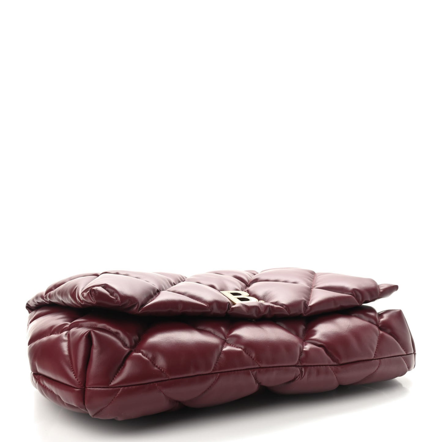 Nappa Calfskin Quilted Touch B Clutch Bag Dark Red