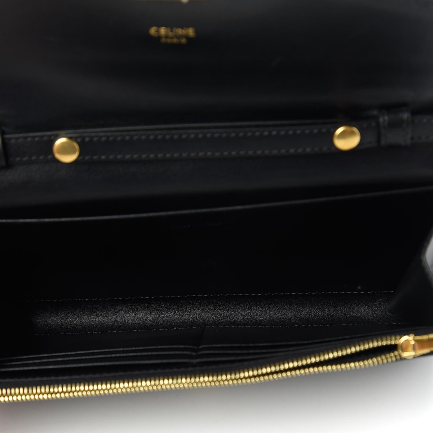 Celine Shiny Smooth Calfskin C Wallet On Chain Bag Black 5 of 10