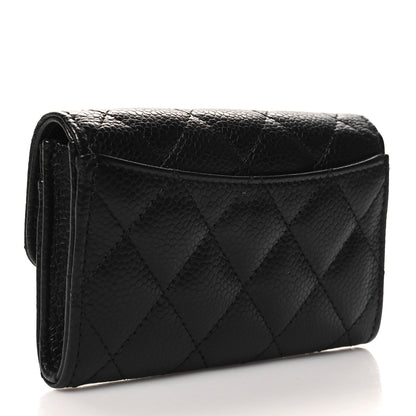 Chanel Caviar Quilted Flap Card Holder Wallet Black 3 of 9