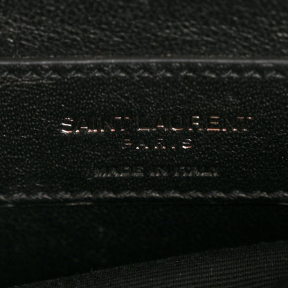 Saint Laurent Sheepskin Matelasse Chevron Monogram Medium College Bag Black 6 of 14