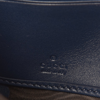 Gucci Calfskin Matelasse GucciGhost GG Marmont Zip Around Wallet Blue Agata Hibiscus Red 6 of 7