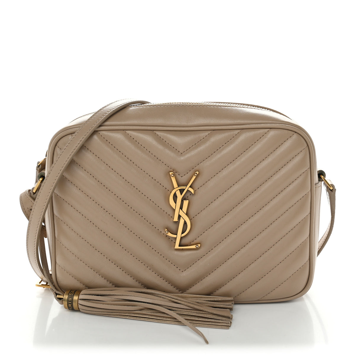 Calfskin Matelasse Monogram Lou Camera Bag Dark Beige